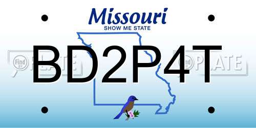 BD2P4T Missouri License Plate