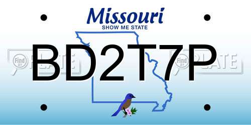 BD2T7P Missouri License Plate