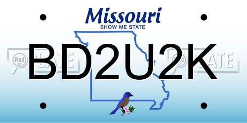 BD2U2K Missouri License Plate
