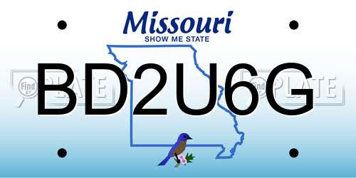 BD2U6G Missouri License Plate
