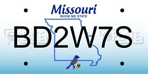 BD2W7S Missouri License Plate