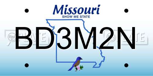 BD3M2N Missouri License Plate