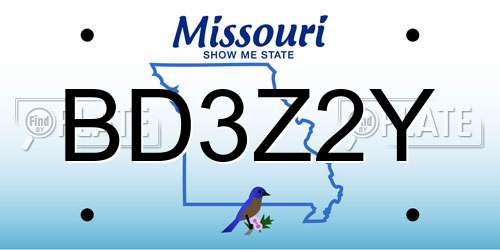 BD3Z2Y Missouri License Plate