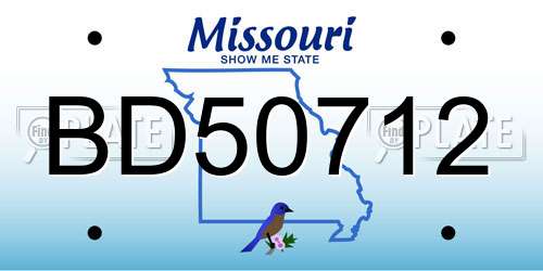 BD50712 Missouri License Plate