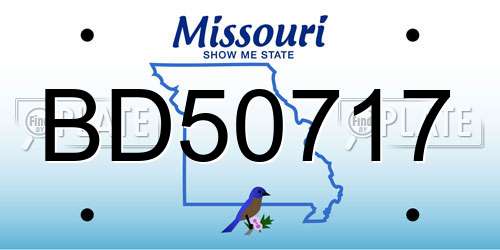 BD50717 Missouri License Plate
