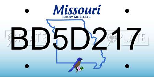 BD5D217 Missouri License Plate