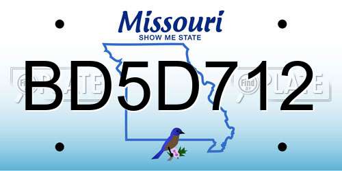 BD5D712 Missouri License Plate
