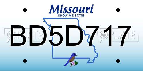 BD5D717 Missouri License Plate