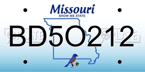 BD5O212 Missouri License Plate