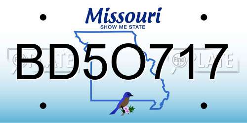 BD5O717 Missouri License Plate
