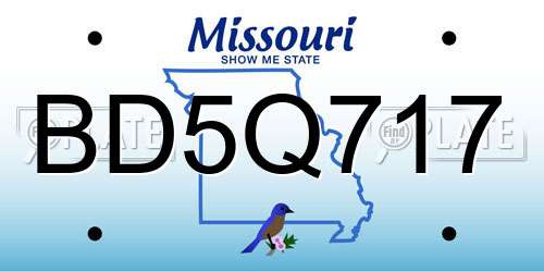 BD5Q717 Missouri License Plate