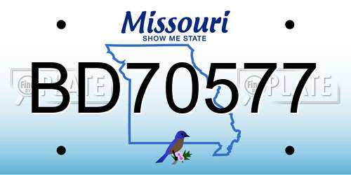 BD70577 Missouri License Plate