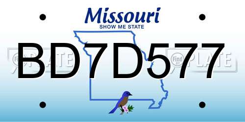 BD7D577 Missouri License Plate