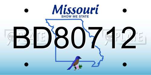 BD80712 Missouri License Plate
