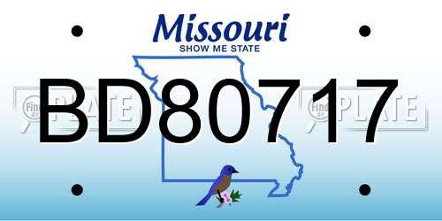 BD80717 Missouri License Plate