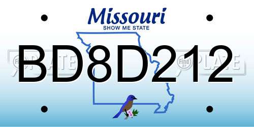 BD8D212 Missouri License Plate