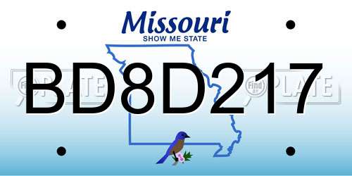 BD8D217 Missouri License Plate