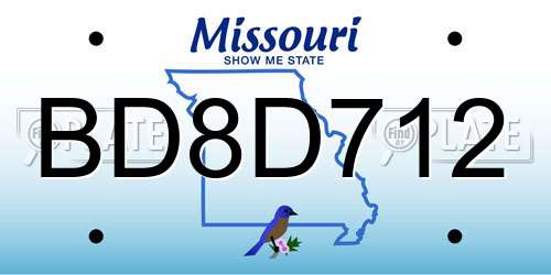 BD8D712 Missouri License Plate