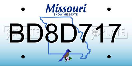 BD8D717 Missouri License Plate