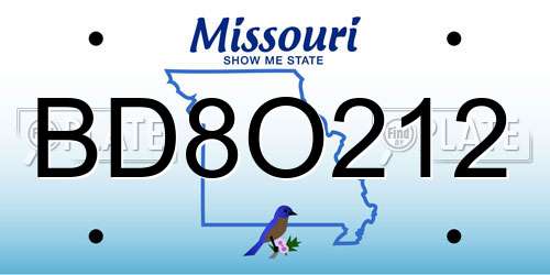 BD8O212 Missouri License Plate