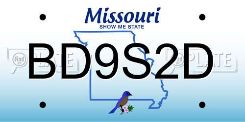 BD9S2D Missouri License Plate