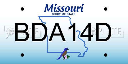 BDA14D Missouri License Plate