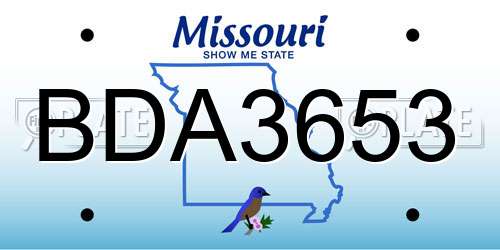 BDA3653 Missouri License Plate