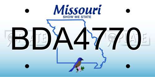 BDA4770 Missouri License Plate