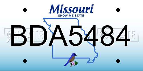 BDA5484 Missouri License Plate
