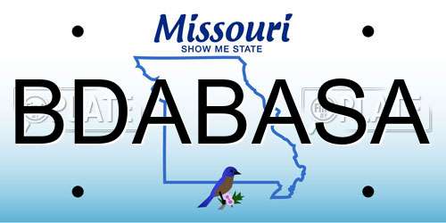 BDABASA Missouri License Plate