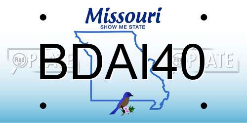 BDAI40 Missouri License Plate
