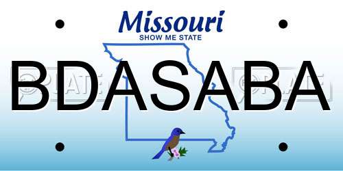 BDASABA Missouri License Plate