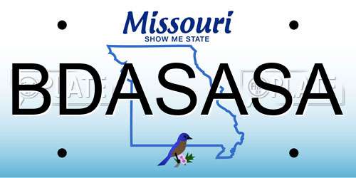 BDASASA Missouri License Plate