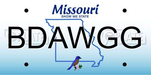 BDAWGG Missouri License Plate