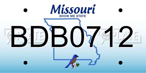 BDB0712 Missouri License Plate