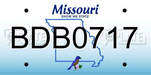 BDB0717 Missouri License Plate