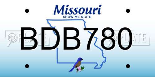 BDB780 Missouri License Plate