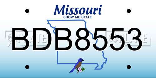 BDB8553 Missouri License Plate