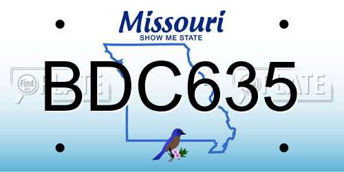 BDC635 Missouri License Plate