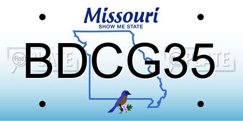 BDCG35 Missouri License Plate