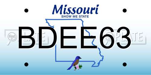 BDEE63 Missouri License Plate
