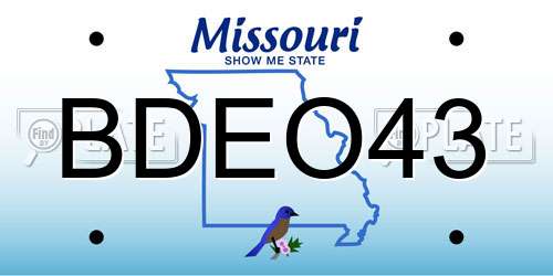 BDEO43 Missouri License Plate