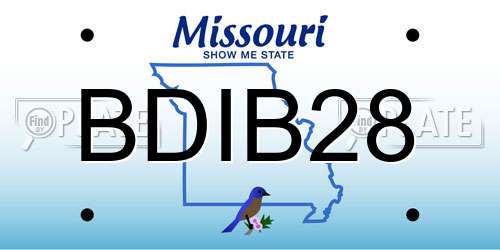 BDIB28 Missouri License Plate