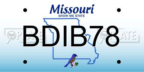 BDIB78 Missouri License Plate