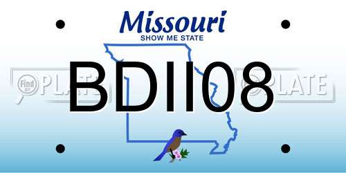 BDII08 Missouri License Plate