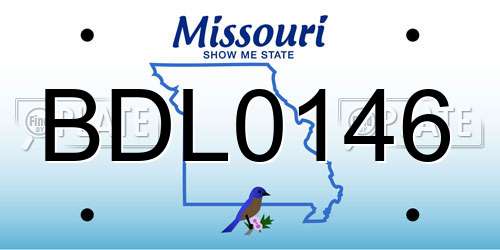BDL0146 Missouri License Plate