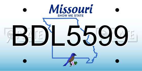 BDL5599 Missouri License Plate