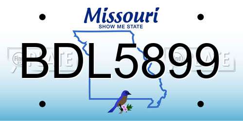 BDL5899 Missouri License Plate