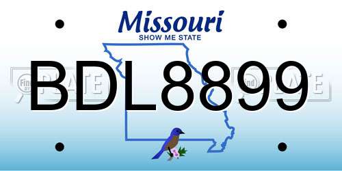 BDL8899 Missouri License Plate