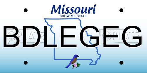 BDLEGEG Missouri License Plate